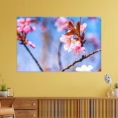 De schoonheid van verse kersenbloesem in de lente canvas afdruk (Insitu (Woonkamer))