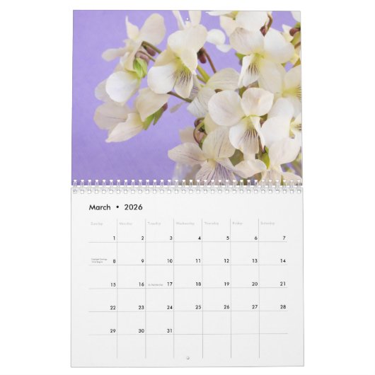 De schoonheid van Violets Calendar Kalender (Mar 2026)