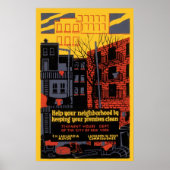 De Schoonmaakbeurt van de Buurgroep van WPA Poster (Voorkant)