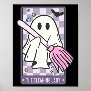 De schoonmaakster Tarot Kaart Halloween Huishoudst Poster