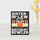 De schoonzus van de verjaardag Bowler Bday Bowling Kaart (Gele Bloem)