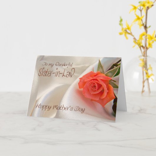 De schoonzuster, de kaart van het Moederdag met (Gele Bloem)