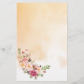 De schort shower roze bloemen spelkaart flyer (Achterkant)