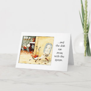 De schotel liep met de Lepel, Wenskaart weg Kaart
