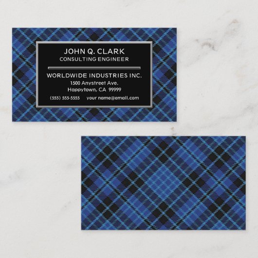 De Schotse Plaid van het Geruite Schotse wollen Visitekaartje (Voorkant / Achterkant)