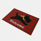 De Schotse Plaid van Terrier personaliseert Deurmat (Schuin)