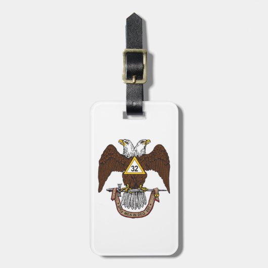 de Schotse Rite Bruin Eagle van de 32ste Graad Bagagelabel (Voorkant verticaal)