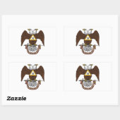 de Schotse Rite Bruin Eagle van de 32ste Graad Rechthoekige Sticker (Vel)
