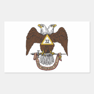 de Schotse Rite Bruin Eagle van de 32ste Graad Rechthoekige Sticker