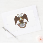 de Schotse Rite Bruin Eagle van de 32ste Graad Rechthoekige Sticker (Envelop)