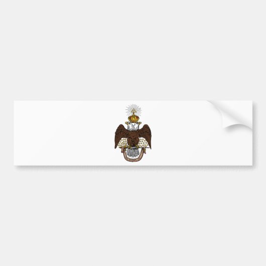 de Schotse Rite Bruin Eagle van de 33ste Graad Bumpersticker (Voorkant)