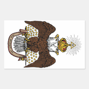de Schotse Rite Bruin Eagle van de 33ste Graad Rechthoekige Sticker