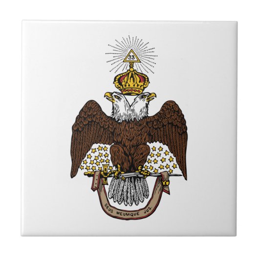 de Schotse Rite Bruin Eagle van de 33ste Graad Tegeltje (Voorkant)