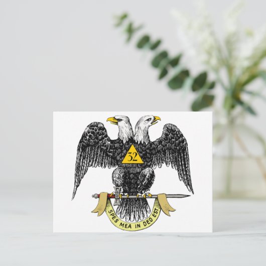de Schotse Rite Zwart Eagle van de 32ste Graad Briefkaart (Staand voorkant)