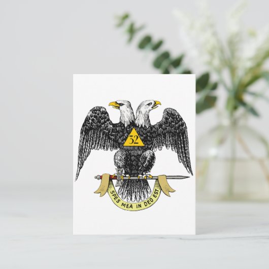 de Schotse Rite Zwart Eagle van de 32ste Graad Briefkaart (Staand voorkant)