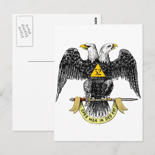 de Schotse Rite Zwart Eagle van de 32ste Graad Briefkaart (Voorkant / Achterkant)