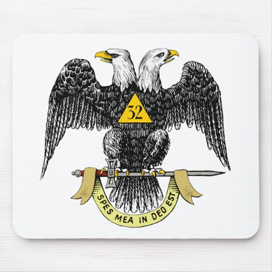 de Schotse Rite Zwart Eagle van de 32ste Graad Muismat (Voorkant)