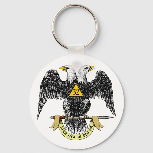 de Schotse Rite Zwart Eagle van de 32ste Graad Sleutelhanger (Voorkant)
