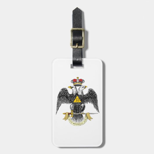 de Schotse Rite Zwart Eagle van de 33ste Graad Bagagelabel (Voorkant verticaal)
