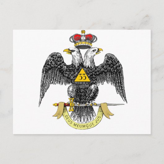 de Schotse Rite Zwart Eagle van de 33ste Graad Briefkaart (Voorkant)
