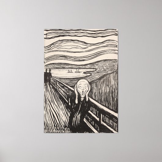 "De Schreeuw" door Edvard Munch - 1895 - Noorwegen Canvas Afdruk (Voorkant)