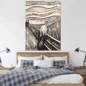 "De Schreeuw" door Edvard Munch - 1895 - Noorwegen Canvas Afdruk (Insitu (Slaapkamer))