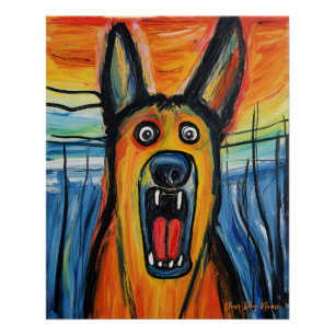 De Schreeuw - Duitse Herder Hond 001 - Pall Munch Perfect Poster