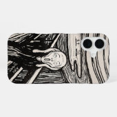 De Schreeuw – Edvard Munch – Aangepaste tekst  iPhone 16 Hoesje (Achterkant horizontaal)