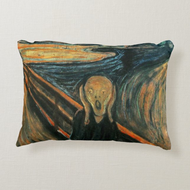 De schreeuw Edvard Munch moderne expressionistisch Accent Kussen (Achterkant)