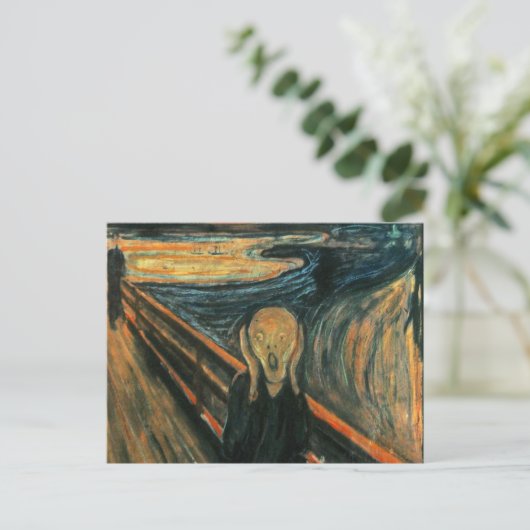 De schreeuw Edvard Munch moderne expressionistisch Briefkaart (Staand voorkant)