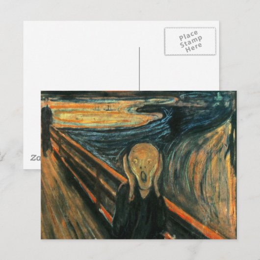 De schreeuw Edvard Munch moderne expressionistisch Briefkaart (Voorkant / Achterkant)