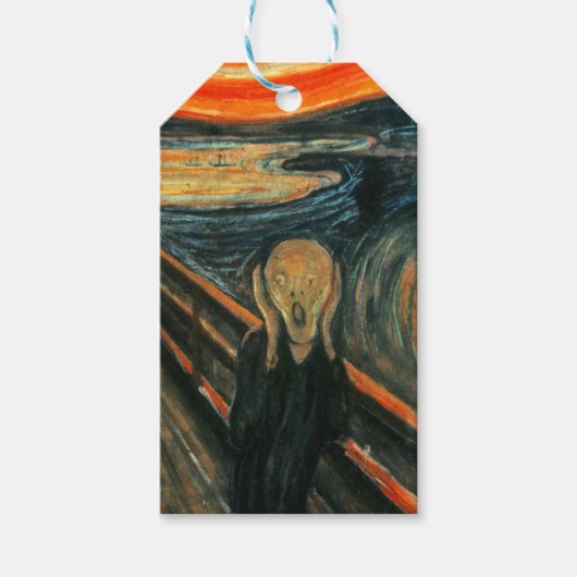 De schreeuw Edvard Munch moderne expressionistisch Cadeaulabel (Voorkant)