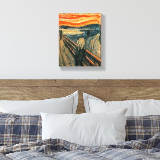 De schreeuw Edvard Munch moderne expressionistisch Canvas Afdruk (Insitu (Slaapkamer))