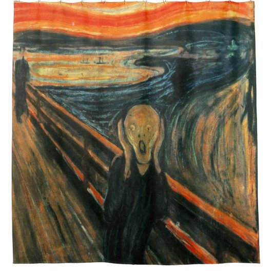 De schreeuw Edvard Munch moderne expressionistisch Douchegordijn (Voorkant)