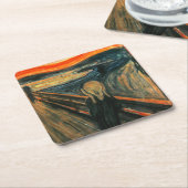 De schreeuw Edvard Munch moderne expressionistisch Kartonnen Onderzetters (Schuin)