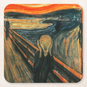 De schreeuw Edvard Munch moderne expressionistisch Kartonnen Onderzetters
