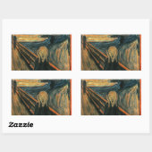 De schreeuw Edvard Munch moderne expressionistisch Rechthoekige Sticker (Vel)