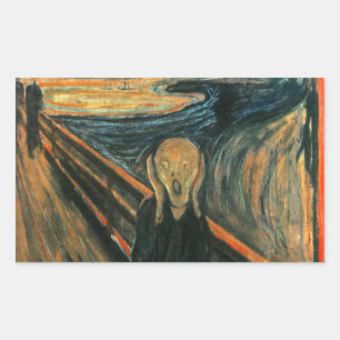 De schreeuw Edvard Munch moderne expressionistisch Rechthoekige Sticker