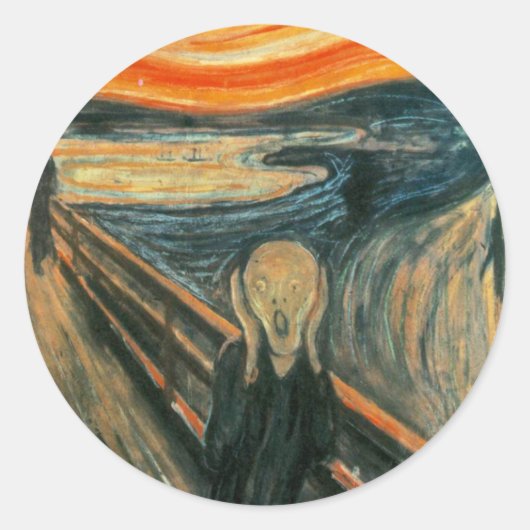 De schreeuw Edvard Munch moderne expressionistisch Ronde Sticker (Voorkant)