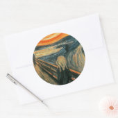 De schreeuw Edvard Munch moderne expressionistisch Ronde Sticker (Envelop)