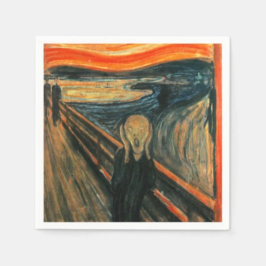 De schreeuw Edvard Munch moderne expressionistisch Servet (Voorkant)