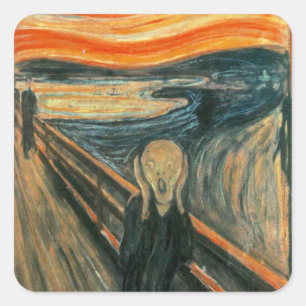 De schreeuw Edvard Munch moderne expressionistisch Vierkante Sticker