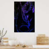 De schreeuw - een abstracte kunstcreatie op 61x91 poster (Keuken)