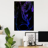 De schreeuw - een abstracte kunstcreatie op 61x91 poster (Thuiskantoor)