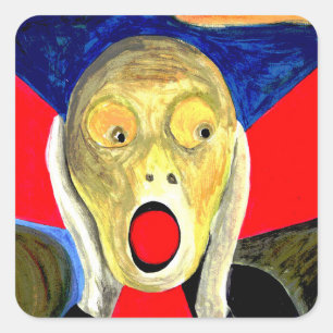 De Schreeuw geïnspireerd schilderij Vierkante Sticker