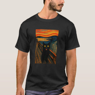 De Schreeuw Grappige Kat Schilderij Beroemde Kunst T-shirt