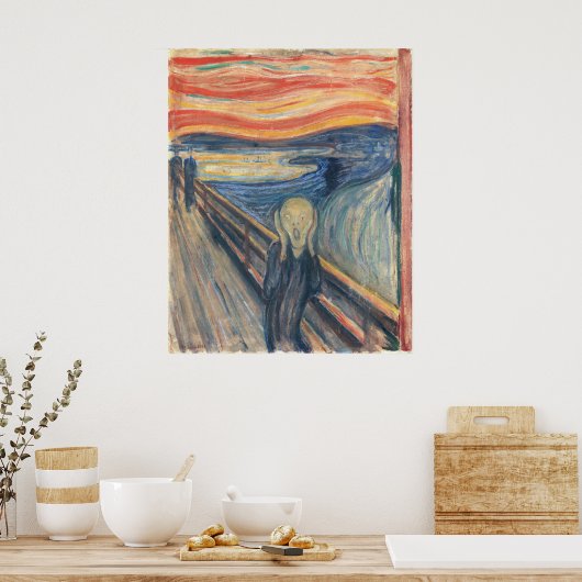 De Schreeuw, Halloween beroemd schilderij Poster (Keuken)