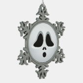 De schreeuw Halloween Emoji Tin Sneeuwvlok Ornament (Links)