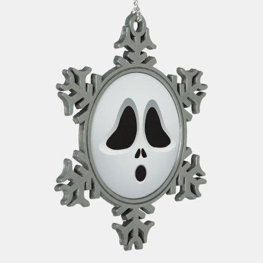 De schreeuw Halloween Emoji Tin Sneeuwvlok Ornament (Links)