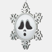 De schreeuw Halloween Emoji Tin Sneeuwvlok Ornament (Rechts)